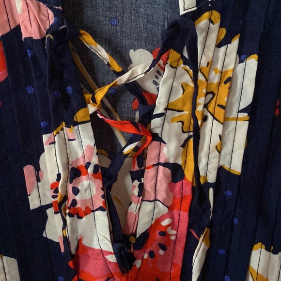 Old Navy Floral Long Sleeve Dress - Navy, Red, Yellow - Picture 3 of 7